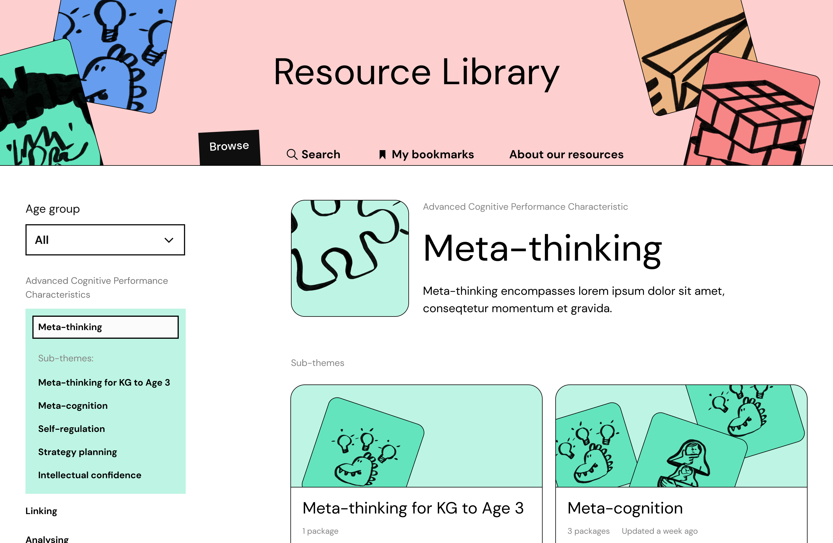 Subtheme drill-down interface